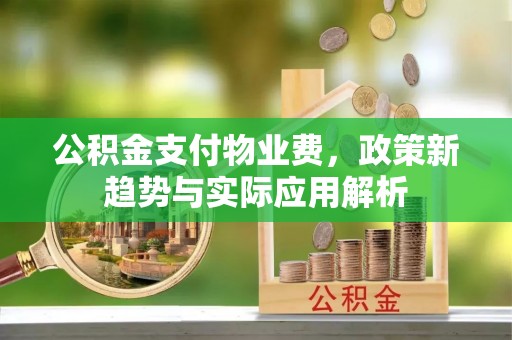 东兴公积金支付物业费，政策新趋势与实际应用解析