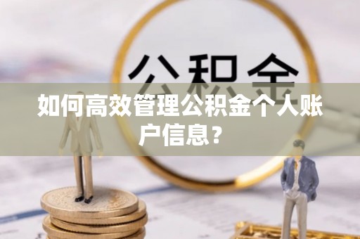 东兴如何高效管理公积金个人账户信息？